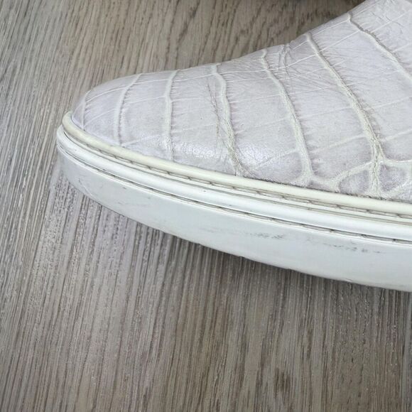 Jimmy Choo Shoes Mens Size 42 Beige Leather Croc Embossed Slip On Designer main image 7